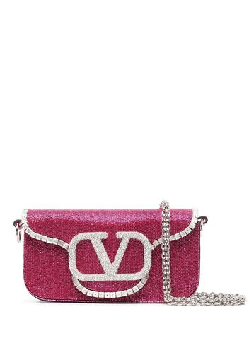 Valentino Garavani VLogo sequinned clutch bag - Rosa
