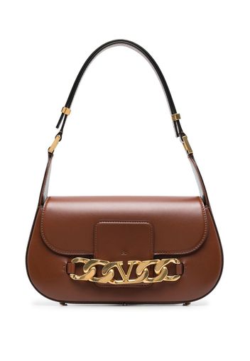 Valentino Garavani VLogo leather shoulder bag - Braun