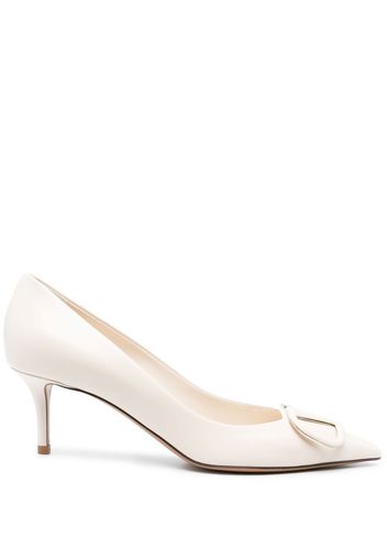 Valentino Garavani VLogo 75mm leather pumps - Weiß