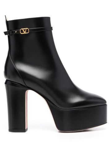 Valentino Garavani logo-buckle 125mm boots - Schwarz