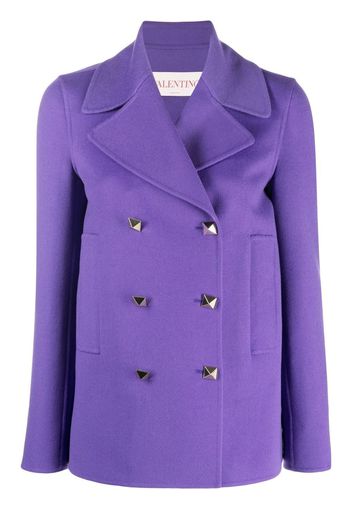 VALENTINO Rockstud double-breasted fastening blazer - Violett