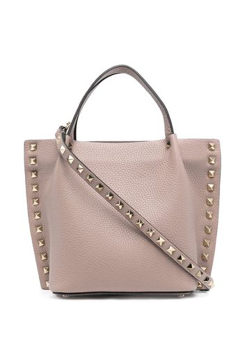 Valentino Garavani Rockstud leather tote bag - Nude