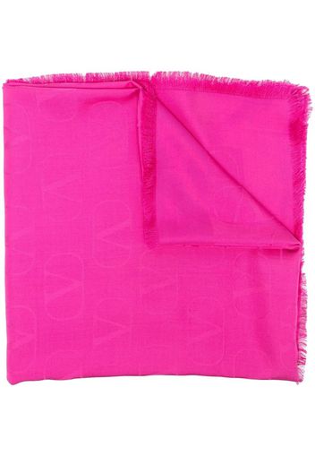 Valentino VLogo monogram silk scarf - Rosa