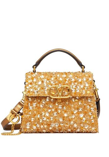 Valentino Garavani VSLING sequin-embellished tote bag - Gold