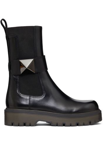 Valentino Garavani One Stud Stiefel mit Nieten - Schwarz