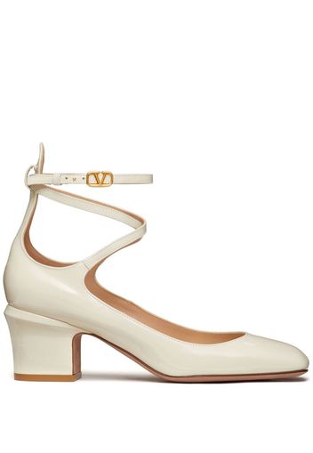 Valentino Garavani Tan-Go 70mm patent leather pumps - Weiß