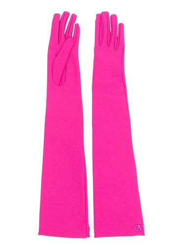 Valentino Garavani VLogo-plaque elbow-length gloves - Rosa