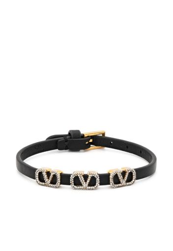 Valentino Garavani VLogo crystal bracelet - Schwarz