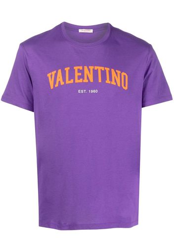 Valentino logo-print cotton T-shirt - Violett