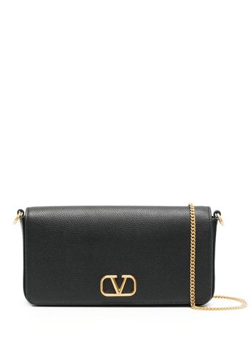 Valentino Garavani VLogo Signature leather clutch bag - Schwarz