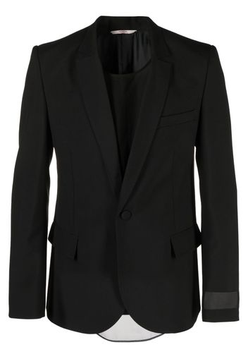 Valentino logo-patch single-breasted blazer - Schwarz