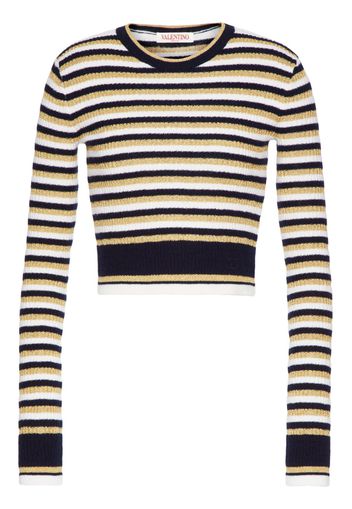 Valentino Garavani striped cropped jumper - Nude