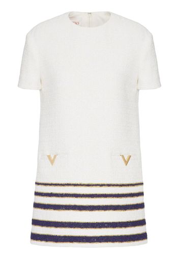 Valentino Garavani VLogo striped minidress - Weiß