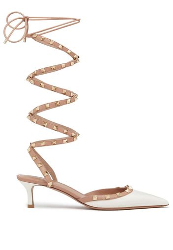 Valentino Garavani Rockstud patent-leather 50mm pumps - Nude