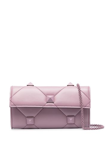 Valentino Garavani Roman Stud leather clutch bag - Violett