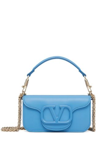 Valentino Garavani VLogo leather shoulder bag - Blau