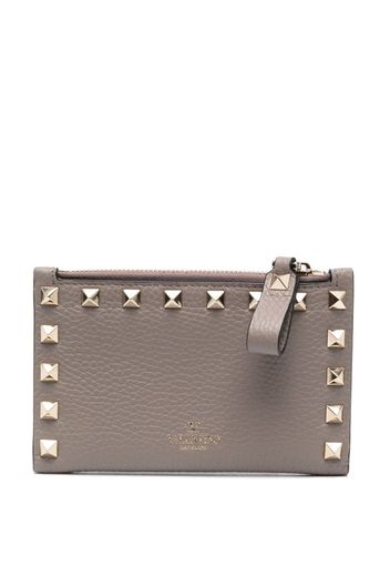 Valentino Garavani Rockstud leather cardholder - Nude