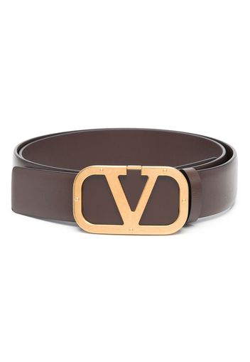 Valentino Garavani logo-buckle leather belt - Braun