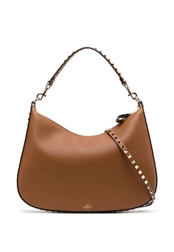 Valentino Garavani Rockstud leather shoulder bag - Braun