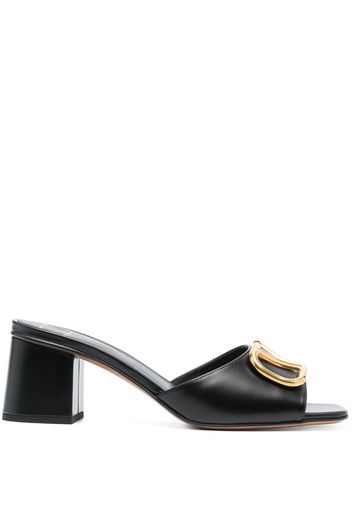 Valentino Garavani Go Logo 60mm leather mules - Schwarz