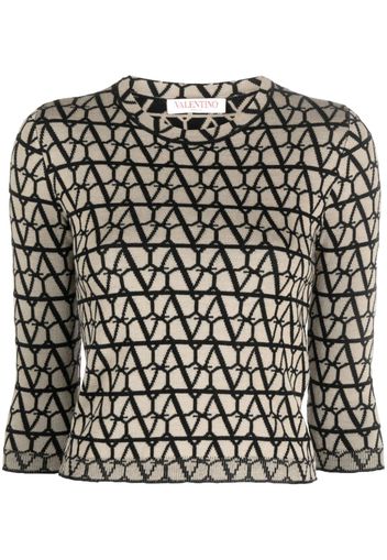 Valentino Garavani Toile Iconographe virgin-wool jumper - Nude