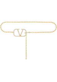 Valentino Garavani crystal-embellished Vlogo chain belt - Gold