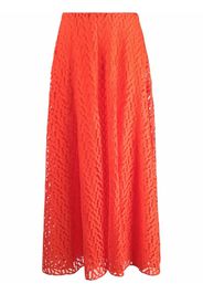 Valentino embroidered A-line skirt - Orange