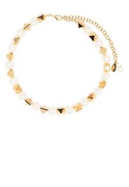 Valentino Garavani Rockstud and pearl necklace - Gold