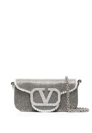 Valentino Garavani Loco embroidered small shoulder bag - Silber