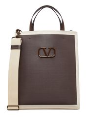 Valentino Garavani Shopper mit Logo-Schild - Braun