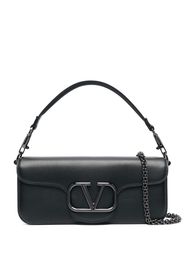 Valentino Garavani VLogo leather shoulder bag - Schwarz