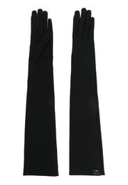 Valentino Garavani VLogo long silk gloves - Schwarz