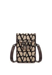 Valentino Garavani Schultertasche mit Logo-Print - Nude