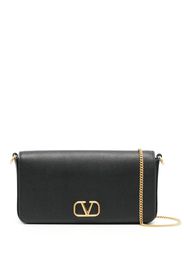 Valentino Garavani VLogo Signature leather clutch bag - Schwarz