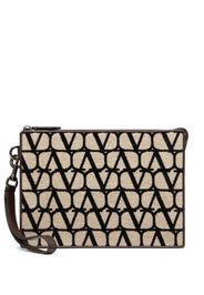 Valentino Garavani Toile Iconographe Clutch - Nude