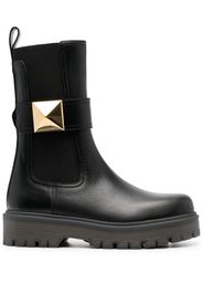 Valentino Garavani stud-embellished leather boots - Schwarz