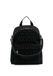 Valentino Garavani Toile Iconographe leather-trim backpack - Schwarz