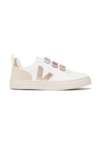 VEJA Kids V-10 Sneakers in Metallic-Optik - Weiß