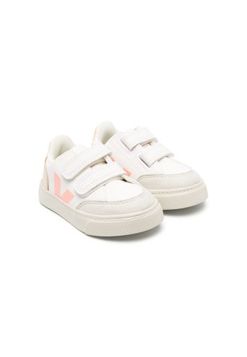 VEJA Kids VEJA KID GIRL SMALL V-12 2 STRAP TRAINERS WHITE PINK - Weiß