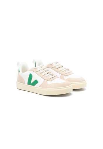 VEJA Kids suede-panels lace-up sneakers - Weiß