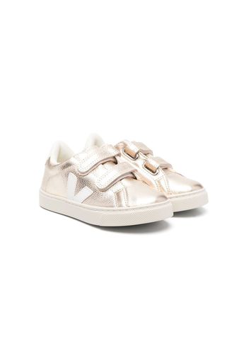 VEJA Kids Esplar metallic touch-strap sneakers - Gold