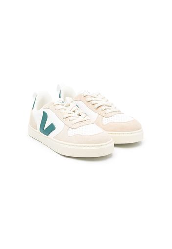 VEJA Kids V10 leather low-top sneakers - Weiß