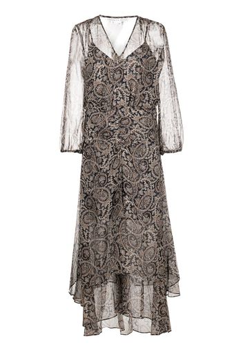 Veronica Beard paisley-print layered silk dress - Nude