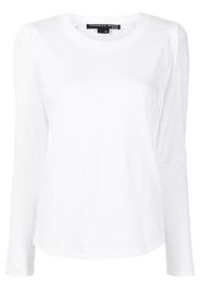 Veronica Beard Langarmshirt mit Rundhalsausschnitt - Weiß