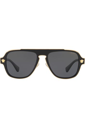 Versace Eyewear Pilotenbrille mit eckigen Gläsern - Schwarz