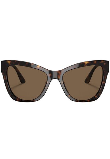 Versace Eyewear logo-plaque cat-eye sunglasses - Braun