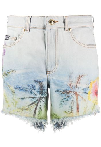 Versace Jeans Couture Shorts mit Print - Blau