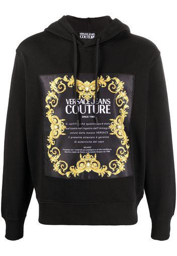 Versace Jeans Couture Hoodie mit Barock-Print - Schwarz