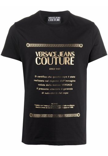 Versace Jeans Couture T-Shirt mit Logo-Print - Schwarz