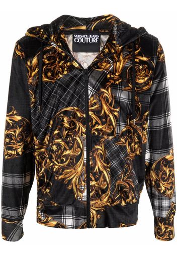 Versace Jeans Couture Kapuzenjacke mit Barockmuster - Schwarz